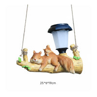 Weather Resistant Resin Squirrel Stake Light Automatic Dusk to Dawn Outdoor Decor for Yard