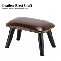 American Design Studded Padded Stool Versatile Use Small Bench Sturdy Legs Indoor Seating Easy to Clean for Homeowners, Interior Decorators, Entryway, Living Room, Home Office, Walk-in Closet