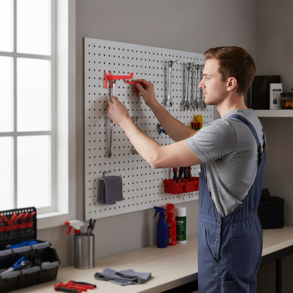 Car Detailing Tool Pegboard Wall Organizer Hardware Tool Rack Car Wash Hook Auto Repair Shop Storage Shelf