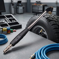 Heavy Duty twinHead Air Chuck Non-Slip Air Inflation Rod with Rubber Grip Extended Reach Inflation Rod Universal for Mechanics