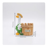 Compact Goose Planter Rustic Resin Planter with Goose Charming Flower Pot Ornament Funny for Plant Lovers, Desk