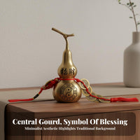 Brass Wu Lou Gourd Decoration Fine Craftsmanship Brass Wu Lou Decoration Feng Shui Coin Hanging Chinese Knot Hanging Decoration