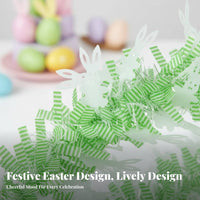 Easter Tinsel Garland Glittery Easter Bunny Garland Shiny Bunny Cutout Tinsel for DIY Decorators, Homeowners, Classroom, Doorway, Staircase