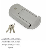 Industrial Door Handle Lock Assembly Rectangular Keyed Door Lock Flush Cover Rounded Edges