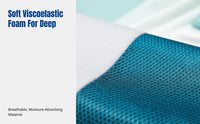 Gel Pillow, Viscoelastic Foam, Bamboo Charcoal, Ergonomic Wave Design, Breathable, Cervical Neck Support for Adults