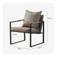 Modern Single Sofa Chair Stable Support Metal Frame Armchair Ergonomic Design