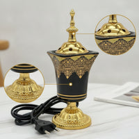 Electric Scent Warmer Electric Ceramic Scent Warmer with Perforated Metal Lid Tabletop for Home, Meditation, Prayer