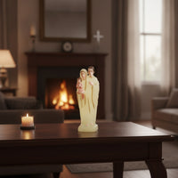 Glow-in-the-Dark Family Statue with Oval Base Luminous Family Figurine Devotional Decorative Statue Easy to Clean for Living Room, Bedside Table