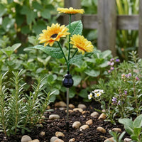 Imitation Silk Flowers Solar Bloom Stake Light Stainless Steel Solar Bloom Garden Stake Light