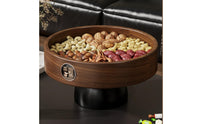 Oval Snack Tray Solid Wood Tray with Raised Rim Polished Wooden Snack Bowl for Coffee Table, Desktop