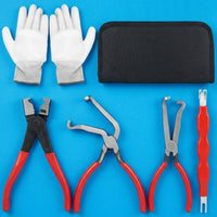 4 Pieces Zippered Case Automotive Specialty Pliers Set Plastic-Coated Handles 4 Piece Plier Kit Non-Slip Handle Plier Set for Mechanics, Car Repair, Garage