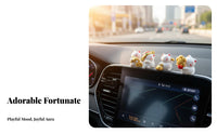 Funny Fortunate Cat Figurine Resin Material Car Console Ornament Collectible for Desktop, Office