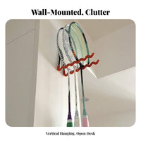 Badminton Racket Wall Mount Sturdy Badminton Racket Display Mount Storage Rack Sturdy Duty Sports Equipment Organizer for Garage
