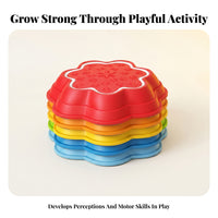 Layered Snowflake Stepping Stone Toy Molded Plastic Sound and Light Stepping Toy Raised Pattern Balance Game Indoor for Children