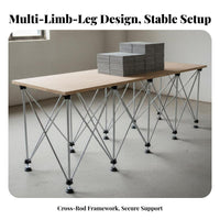 Foldable Radiating Leg Table Base Foldable Radiating Leg Workbench Stand Folding Design Portable Work Table Legs for Woodworkers, DIY Enthusiasts