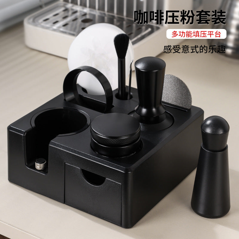 Stainless Steel Espresso Tamper Set with Drawer Storage