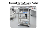 Heavy Duty Medical Instrument Trolley Long-Lasting Medical Service Cart No Assembly Required Beauty Salon Rolling Cart Easy to Clean for Laboratory Technicians, Restaurant Employees, Home Users, Hospital, Medical Center, Laboratoryoratory Oratory
