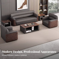 Modern Design 3-Seater Upholstered Couch Comfortable Minimalist Three-Seater Couch long-lasting Construction business-grade Furniture interchangeable interchangeable setup for Visitors, Business Owners, Office Managers, Waiting Room, Company Lounge