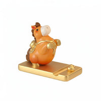 Chinese Design Auspicious Horse Phone Stand Good Gift Resin Phone Stand Desktop Decoration Desk Accessory Stable for Office