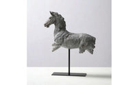 Horse Sculpture with Stand Galloping Tabletop Horse Statue Resin Decor for Art Collectors, Console Table, Bookshelf