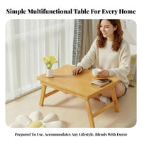 Space-Saving Folding Floor Table Easy Storage Foldable Bed Tray Multipurpose Portable Desk Multi-Purpose for Students, Telecommuting Workers, Bay Window, Bedroom, Living Room, Outdoor