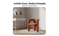 Modern Minimalist & aesthetic Upholstered Makeup Seat Elegant golden-Finish Legs Vanity Stool Ergonomic Curved rear characteristic Chair luxuriously soft padding for Women, Bedroom, dressing area, professional glamour studio, perusing Corner