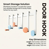 Bedroom Over-the-Door Hanger, Waterproof Carbon Steel Door Hangers for Coats and Hat Hooks, Removable Universal Rack with 10kg Capacity