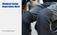 Thermal Knee Pads, Thick Windproof Leg Warmers, Motorcycle Riding, Unisex, Fall Winter