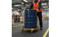 Drum Dolly with Caster Wheels Industrial Steel Drum Dolly Close-to-the-Ground Non Tipping for Factory