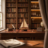 Wooden Sailing Boat Model with Stand Tabletop Wooden Sailboat Model Sailboat Decoration with Stand Small Coastal for Collectors