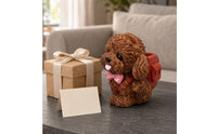 Cuddly Animal Figure Eyeglass Holder Textured Desktop Eyeglass Holder Pink Ribbon Accessory