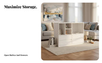 Multi-Compartment Console Large Capacity Modular Cabinet with Drawers Space-Saving Sideboard for Families, Renters, Entryway, Living Room, Behind Sofa