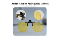 Blocking Rectangular Snap-on Sunglasses Slim Rotating Snap-on Shades Lightweight Eyewear Accessory UV400 Protection