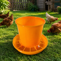 Cylindrical 20kg Chicken Feeder, Weatherproof & Windproof Poultry Feeder for Chicks, Ducks, Hens Red/Yellow
