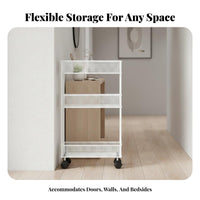 Slim Rolling Storage Unit Adjustable Shelves Slim Rolling Organizer for Renters
