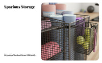 Exercise Mat Storage Rack With Wheels Rolling Fitness Equipment Organizer Versatile Home Gym Storage Cart for Garage