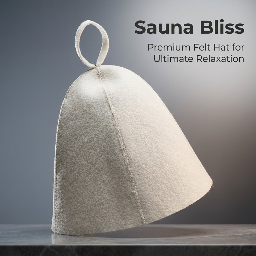 Sauna Hat with Heat Protection for Men and Women, Thick Felt Cap 300g Weight for Enhanced Insulation, Comfortable 70cm Fit