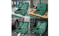 Car Repair Tool Kit Arrangement Mechanics Tool Set Portable Socket and Wrench Set for Home Mechanics, Garage, Roadside Emergency