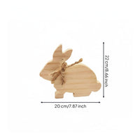 Wooden Bunny Figurine Creative Craft Wooden Rabbit Table Ornament for Bookshelf