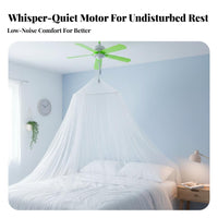 Mini Ceiling Fan Quiet Mesh Fan Strong Air Circulation Cooling Appliance for Homeowners, Commuters, Dorm Room, Bedroom, Outdoor