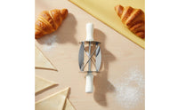 Croissant Cutter Food-Grade Stainless Steel Croissant Shaper Tool Triangle Pastry Cutter Double Handle Design for Bakery