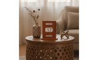 Vintage-Style Perpetual Calendar with Knobs Self-Standing Wooden Perpetual Calendar Decorative Reusable for Professionals, Students, Home Office, Study