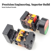 High Visibility Illuminated Double Push Button Switch Industrial Grade 22mm Double Head Control Switch NO + NC Contacts for DIY Hobbyists