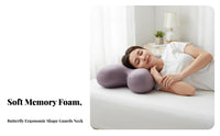 Memory Foam Side Sleeper Pillow Neck Support Butterfly Pillow Zero Pressure Design for Women, Adults, Sleeping, Napping, Bedroom