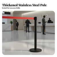 Retractable Belt Stanchion Heavy-Duty Base Crowd Control Stanchion Rustproof Retractable Belt Barrier for Venue Managers, Airports, Banks, Exhibitions