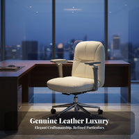 Ergonomic Design Upholstered Highspine-support Desk Chair Creamy aesthetic Adjustable Rolling Task Chair Comfortable padding rotating Seating Padded Armrests for Students, People Working from Home, Study Room, Bedroom