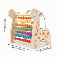 Wooden Abacus with Beads Colorful Wooden Counting Frame with Beads Bead Frame Hands-on Educational Toy Traditional