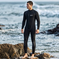 3mm Neoprene Wetsuit Full-Body Front-Zip Wetsuit Front Zip Diving Suit Flexible Apparel Wind-Resistant for Divers, Surfing