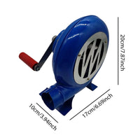 Sturdy Metal Construction Hand Crank Air Blower Lightweight Portable Forge Blower Fire Starting Tool for Camping, Fireplace