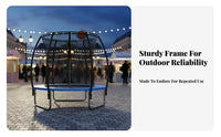 Steel Frame Trampoline, Lantern-Style Enclosure, Outdoor Commercial Playground, Sports Hoop for Kids and Adults